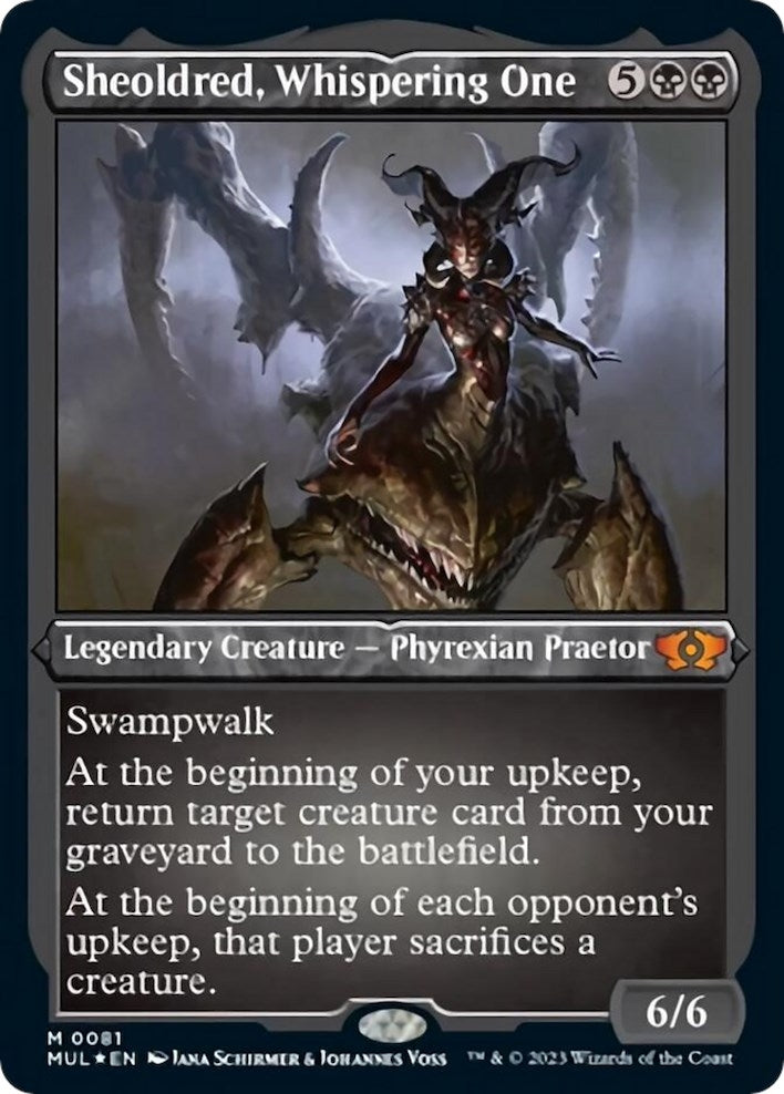 Sheoldred, Whispering One (Foil Etched) (81) (March of the Machine: Multiverse Legends)