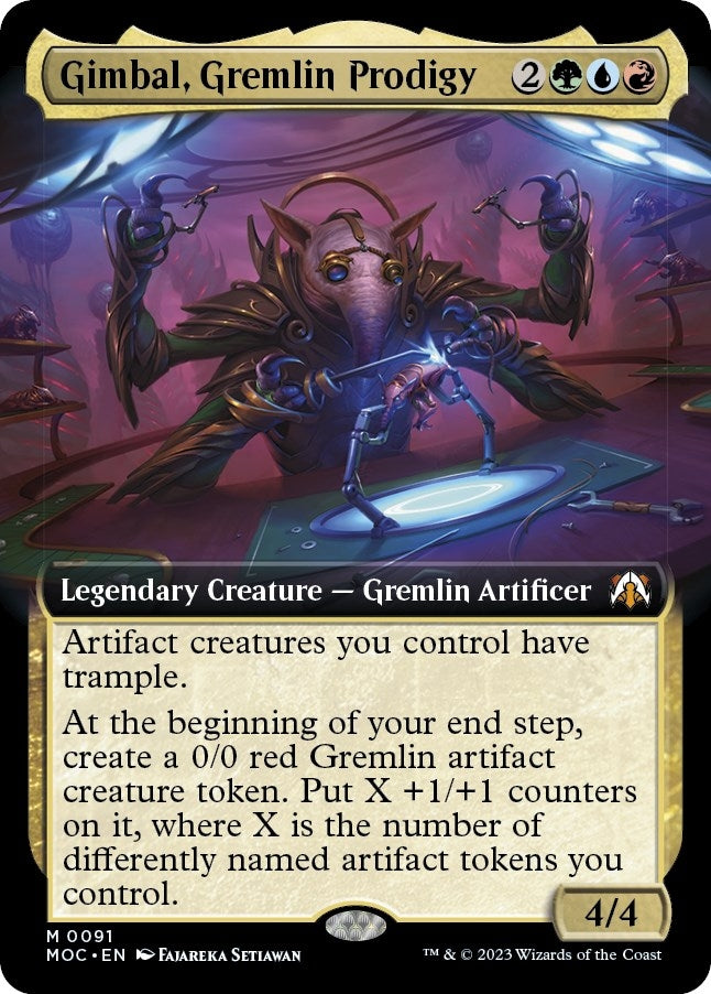 Gimbal, Gremlin Prodigy (Extended Art) (91) (Commander: March of the Machine)