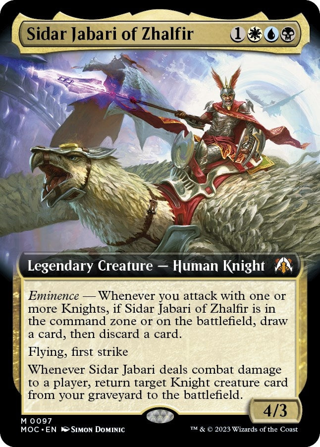 Sidar Jabari of Zhalfir (Extended Art) (97) (Commander: March of the Machine)