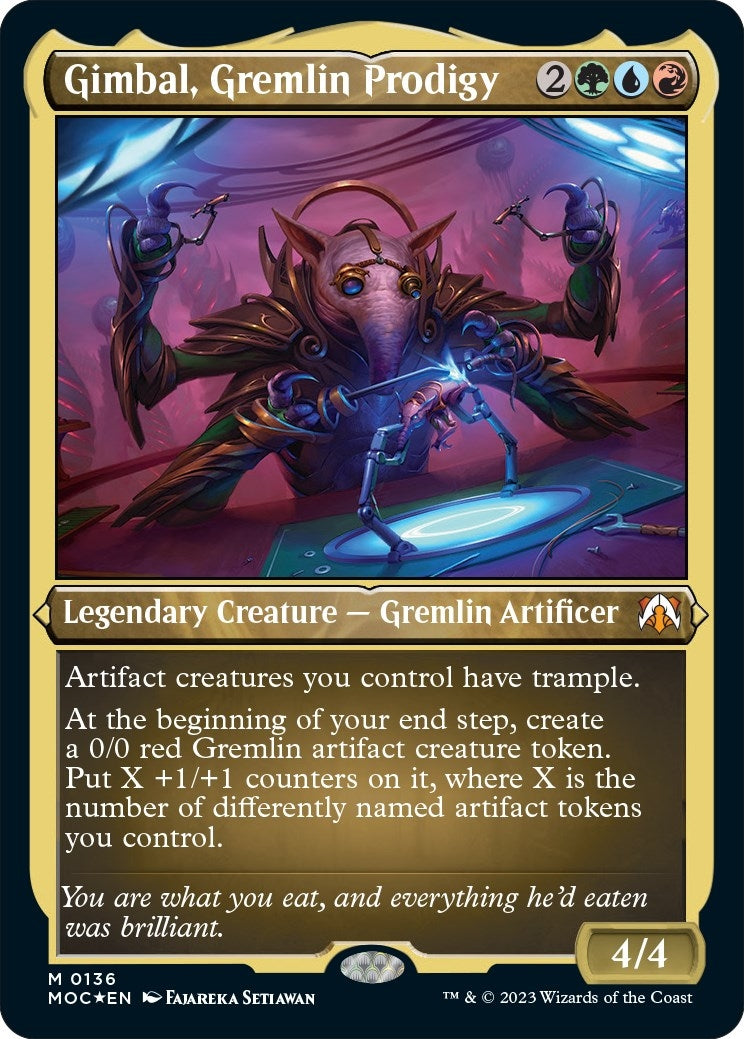 Gimbal, Gremlin Prodigy (Display Commander) - Thick Stock (136) (Commander: March of the Machine)