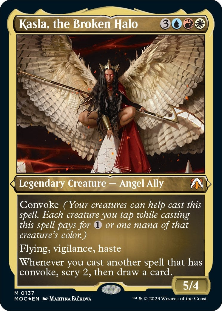 Kasla, the Broken Halo (Display Commander) - Thick Stock (137) (Commander: March of the Machine)