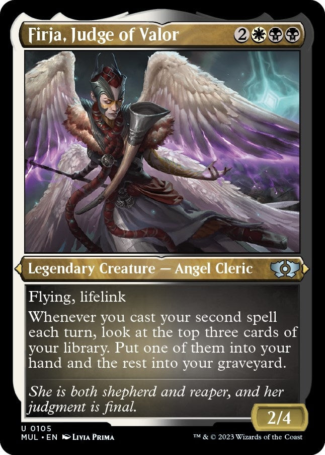 Firja, Judge of Valor (Foil Etched) (105) (March of the Machine: Multiverse Legends)