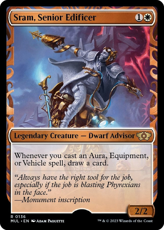Sram, Senior Edificer (Halo Foil) (136) (March of the Machine: Multiverse Legends)