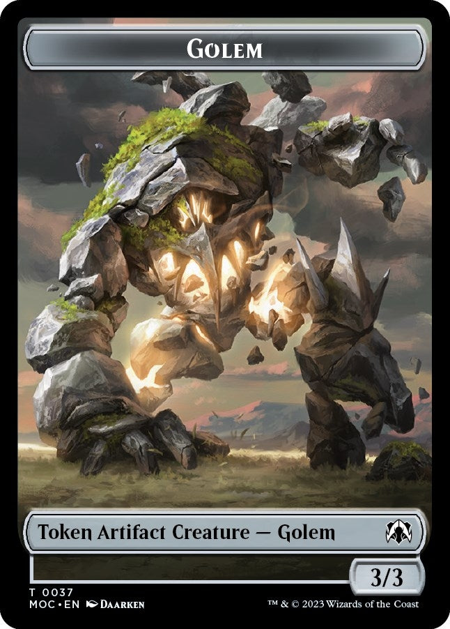 Golem // Clue Double-sided Token (37 // 33) (Commander: March of the Machine)