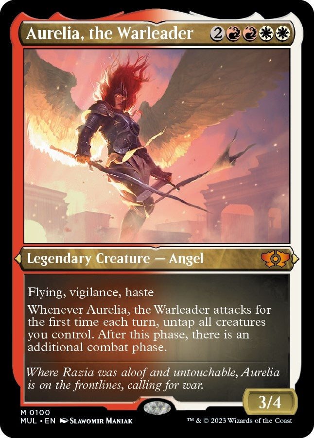 Aurelia, the Warleader (Foil Etched) (100) (March of the Machine: Multiverse Legends)