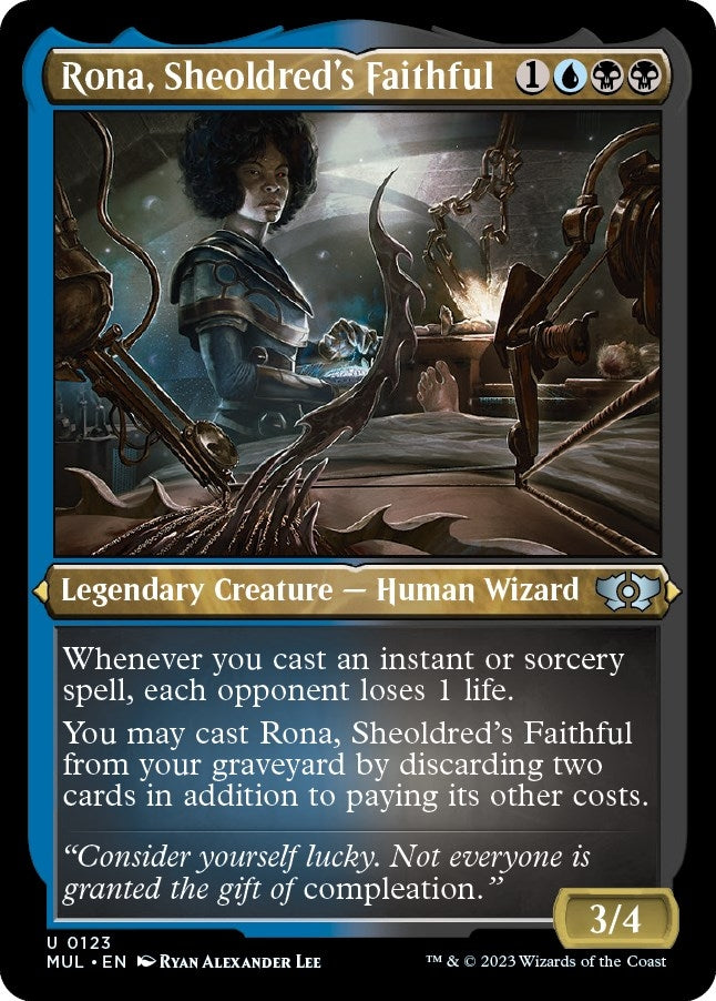 Rona, Sheoldred's Faithful (Foil Etched) (123) (March of the Machine: Multiverse Legends)