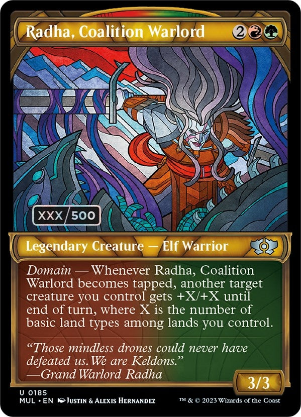 Radha, Coalition Warlord (Serial Numbered) (185) (March of the Machine: Multiverse Legends)