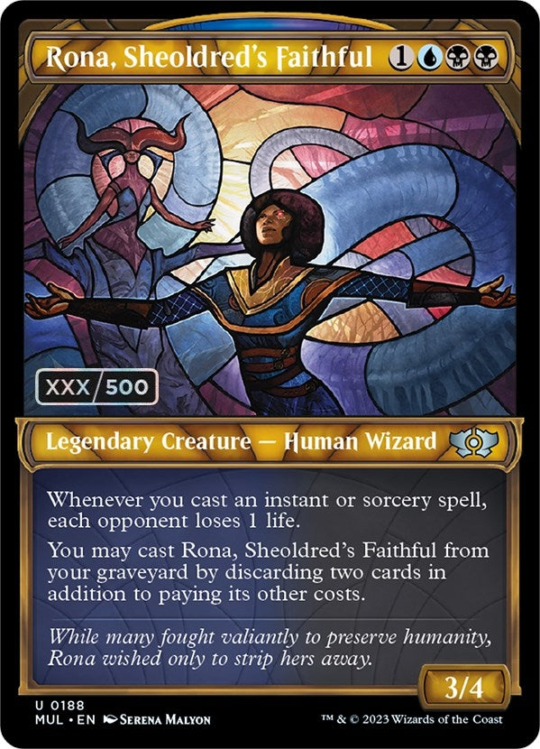 Rona, Sheoldred's Faithful (Serial Numbered) (188) (March of the Machine: Multiverse Legends)
