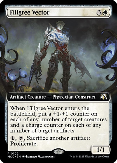 Filigree Vector (Extended Art) (102) (Commander: March of the Machine) (MOC)