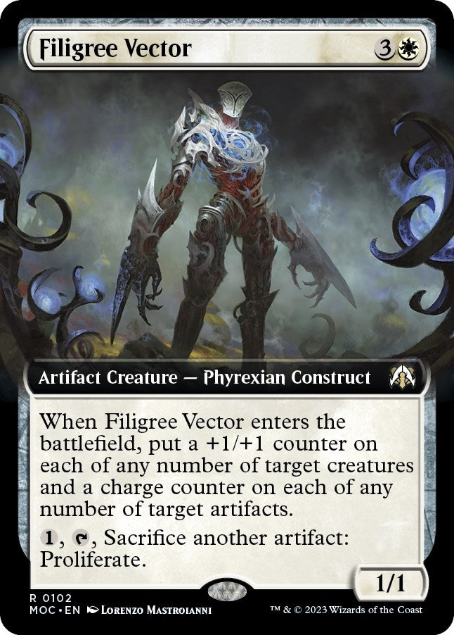 Filigree Vector (Extended Art) (102) (Commander: March of the Machine) (MOC)