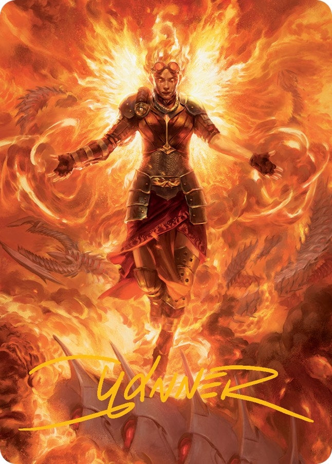 Chandra, Hope's Beacon Art Card (Gold-Stamped Signature) (30) (Art Series: March of the Machine)