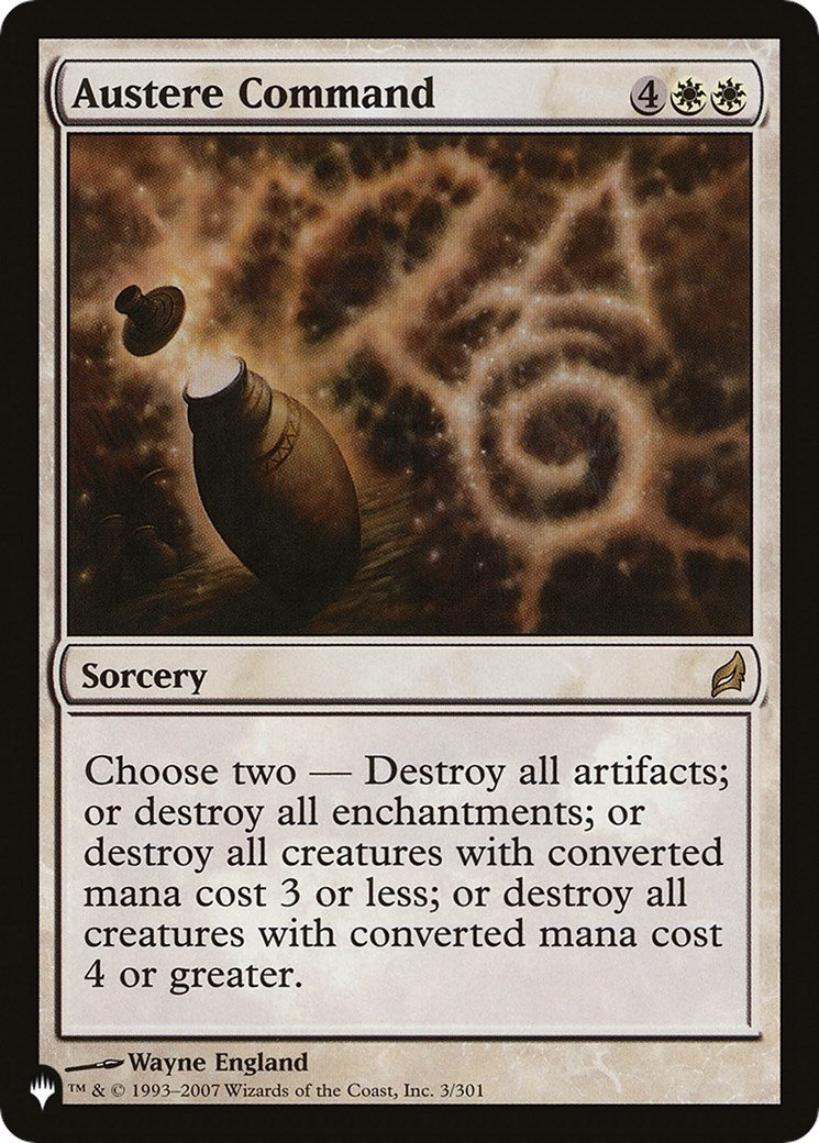 Austere Command (LRW) (3/301) (The List Reprints)