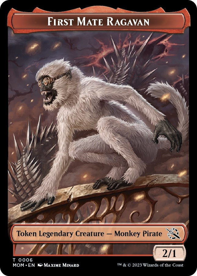 First Mate Ragavan // Spirit (0013) Double-Sided Token (6 // 13) (March of the Machine)