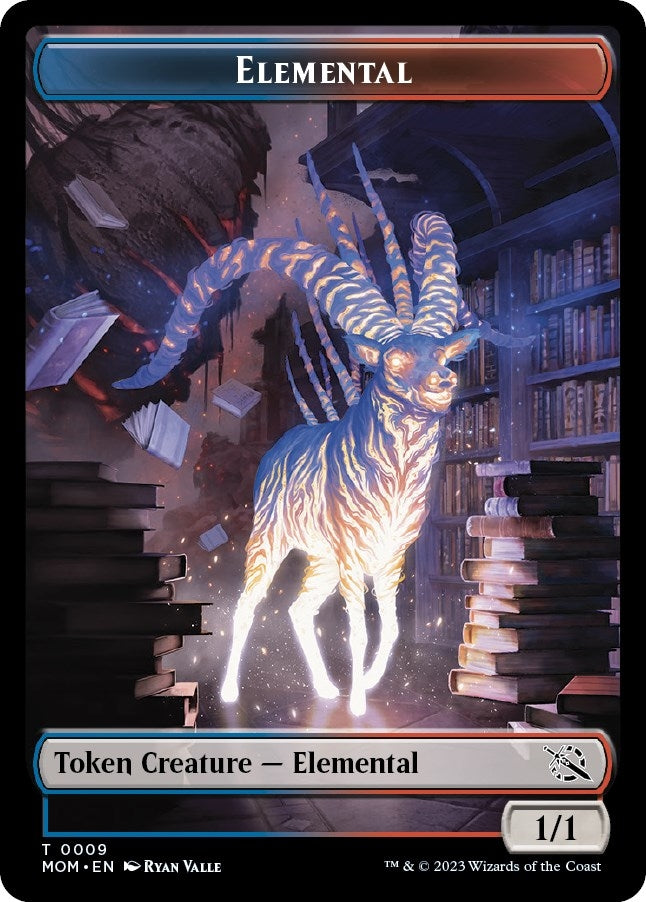 Elemental (0009) // Emblem - Wrenn and Realmbreaker Double-Sided Token (9 // 23) (March of the Machine)