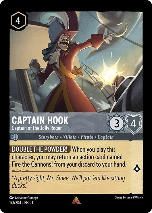 Image for Captain Hook - Captain of the Jolly Roger (173/204) (The First Chapter) - Disney Lorcana