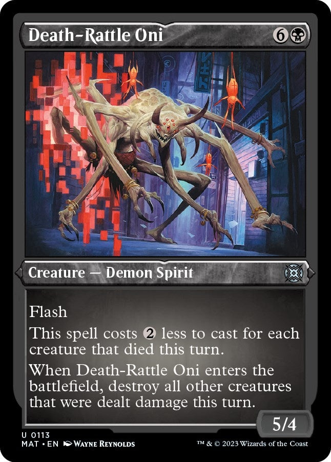 Death-Rattle Oni (Foil Etched) (113) (March of the Machine: The Aftermath)