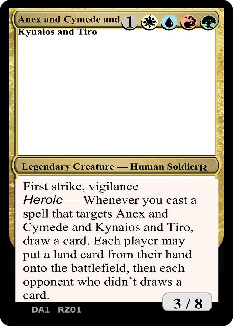 Anax and Cymede & Kynaios and Tiro (Un-Known Event Playtest Cards)