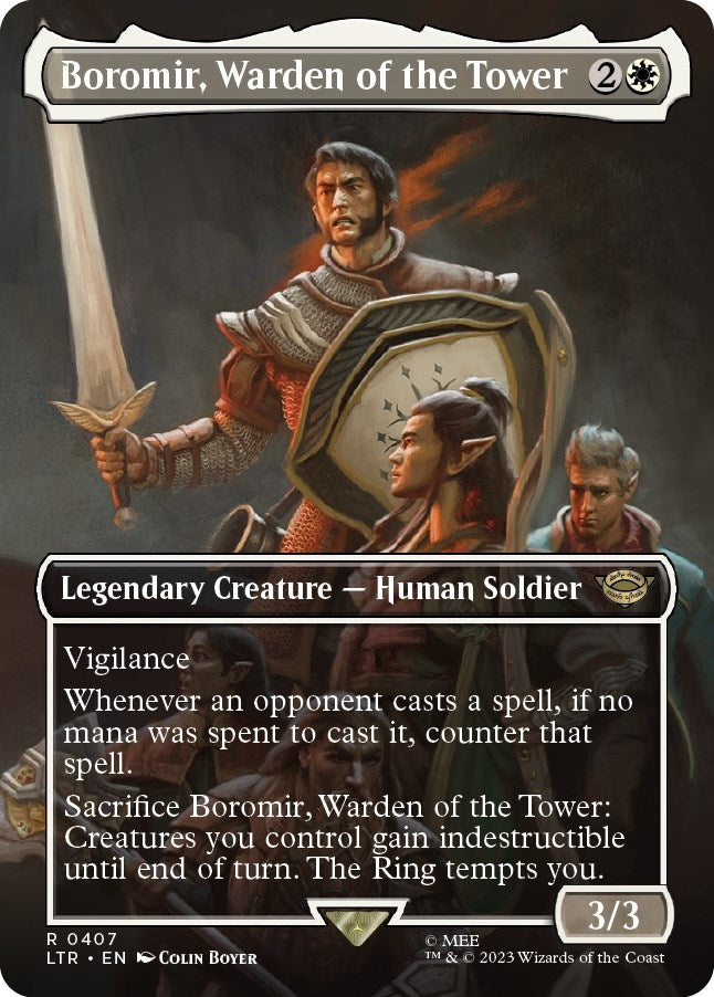 Boromir, Warden of the Tower (Borderless) (407) (Universes Beyond: The Lord of the Rings: Tales of Middle-earth)
