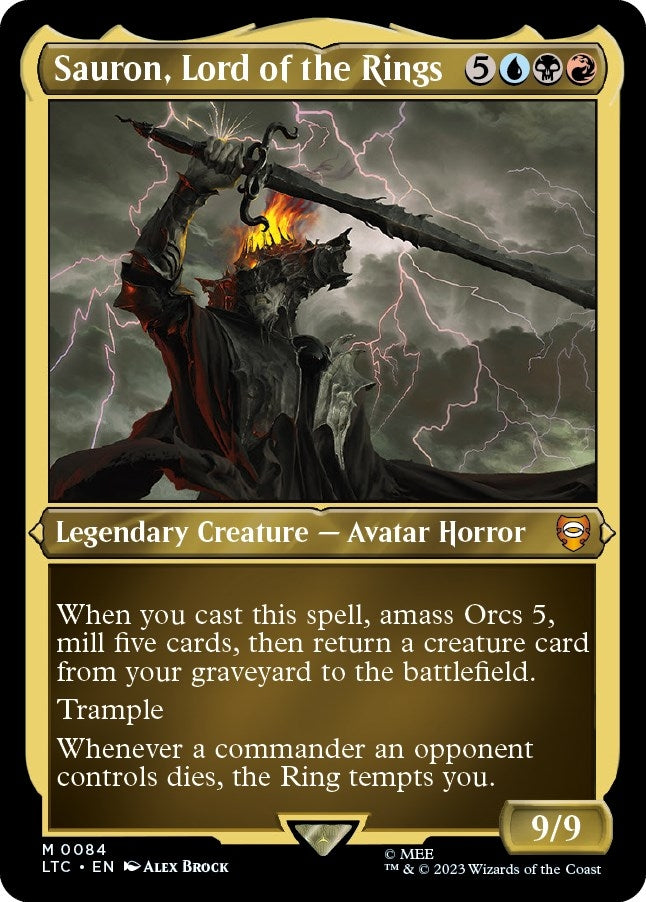 Sauron, Lord of the Rings (Display Commander) - Thick Stock (84) (Commander: The Lord of the Rings: Tales of Middle-earth)