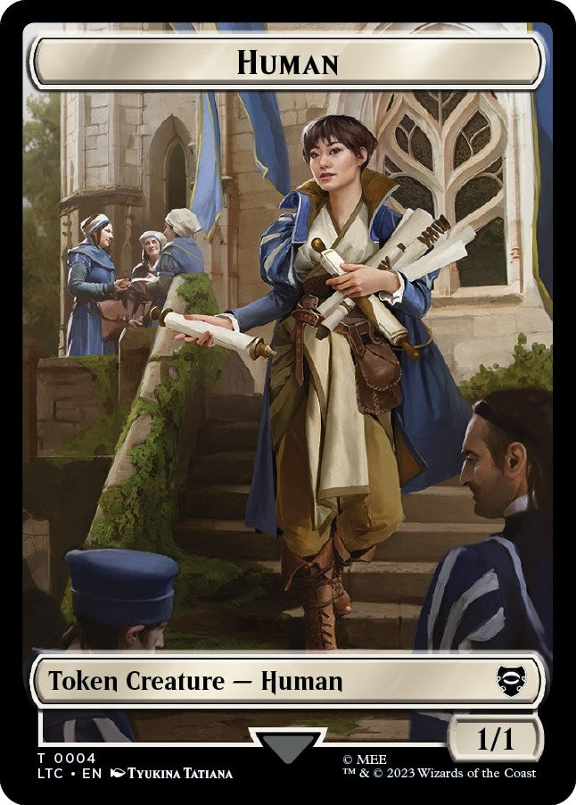 Human // Human Soldier (0002) Double-Sided Token (4 // 2) (Commander: The Lord of the Rings: Tales of Middle-earth)