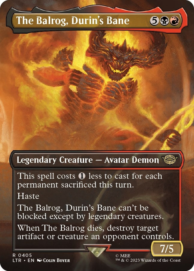 The Balrog, Durin's Bane (Borderless) (405) (Universes Beyond: The Lord of the Rings: Tales of Middle-earth)