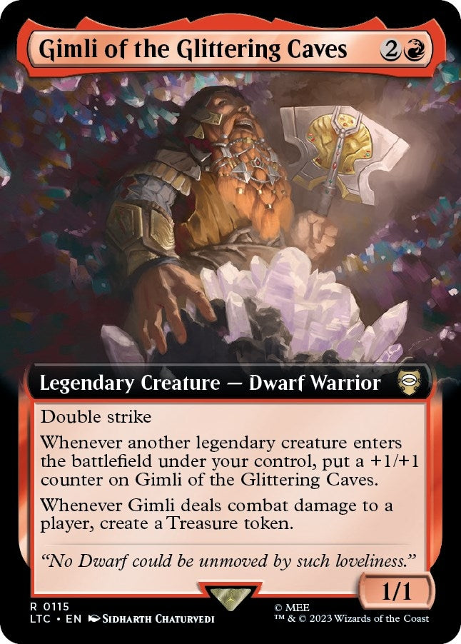 Gimli of the Glittering Caves (Extended Art) (115) (Commander: The Lord of the Rings: Tales of Middle-earth)