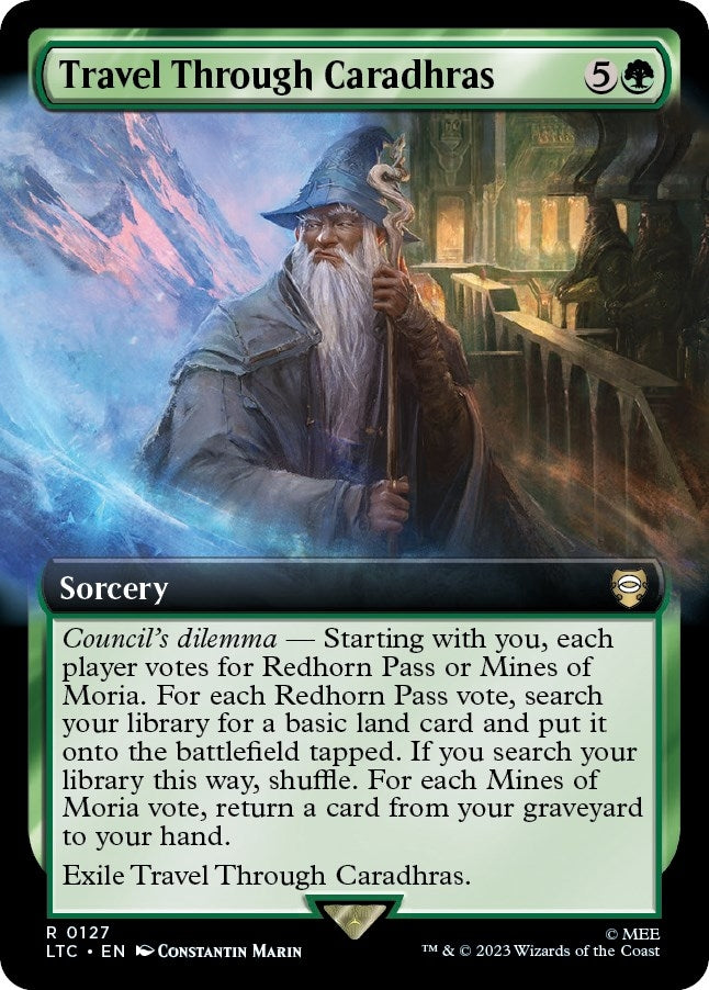 Travel Through Caradhras (Extended Art) (127) (Commander: The Lord of the Rings: Tales of Middle-earth)