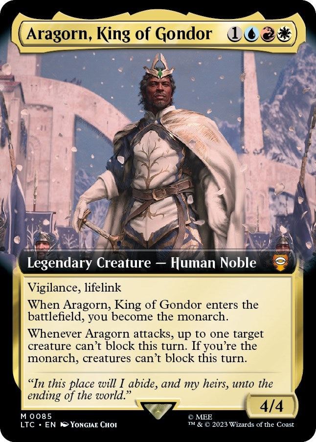 Aragorn, King of Gondor (Extended Art) (85) (Commander: The Lord of the Rings: Tales of Middle-earth)