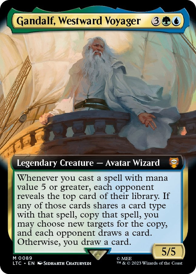 Gandalf, Westward Voyager (Extended Art) (89) (Commander: The Lord of the Rings: Tales of Middle-earth)