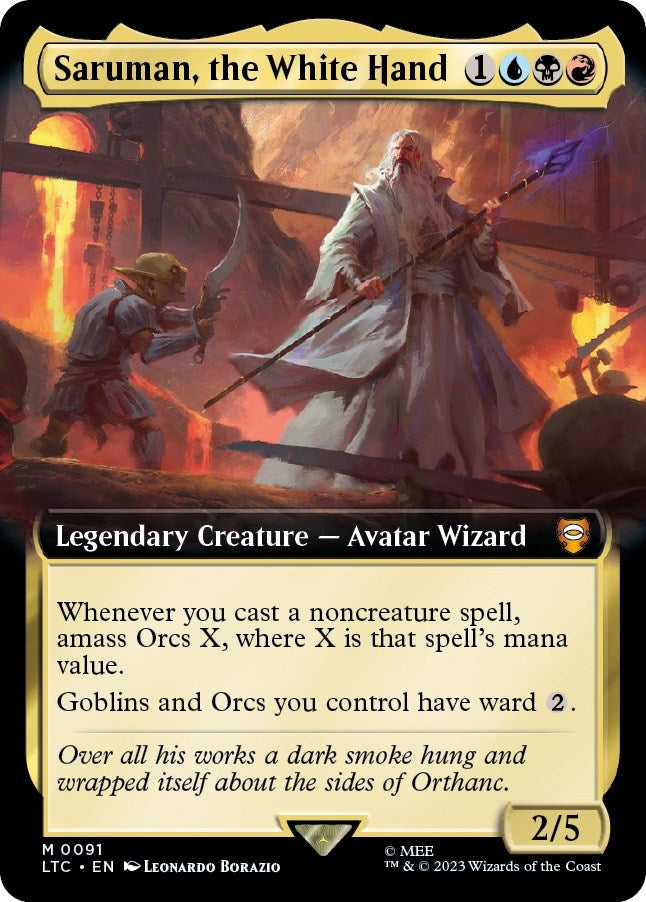 Saruman, the White Hand (Extended Art) (91) (Commander: The Lord of the Rings: Tales of Middle-earth)