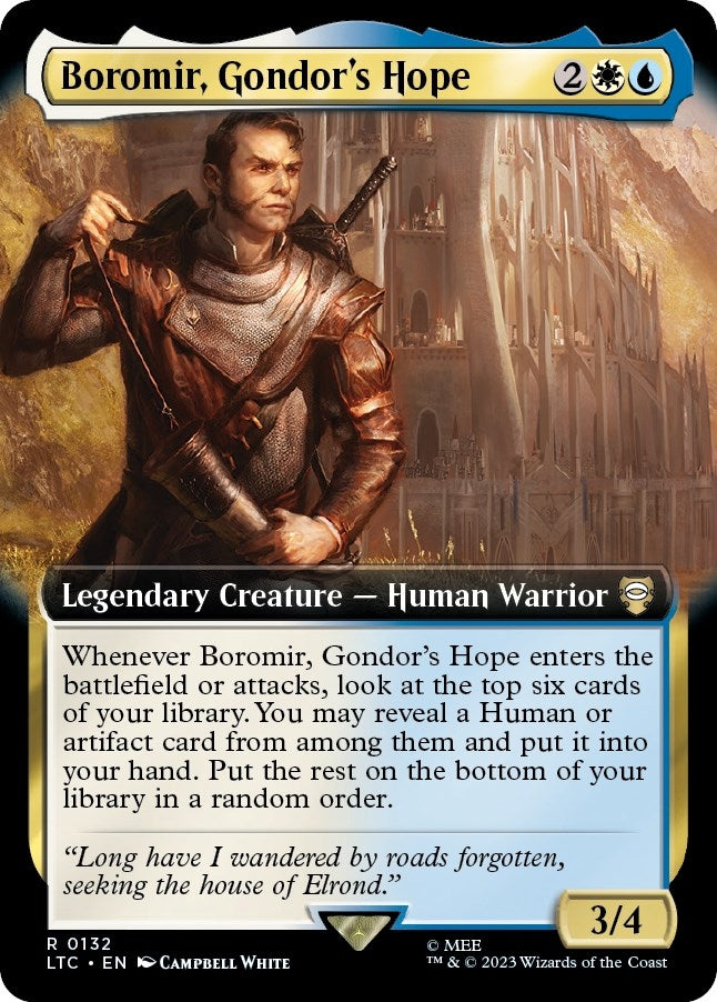 Boromir, Gondor's Hope (Extended Art) (132) (Commander: The Lord of the Rings: Tales of Middle-earth)