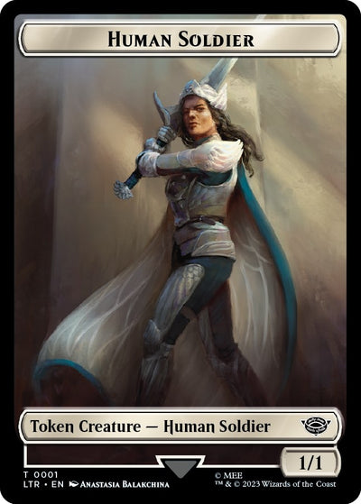 Human Soldier Token (0001) (1) (Universes Beyond: The Lord of the Rings: Tales of Middle-earth)