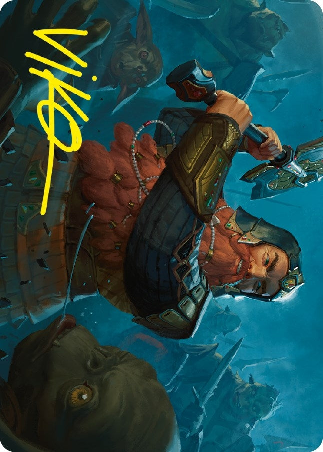 Gimli, Counter of Kills Art Card (10/81) (Gold-Stamped Signature) (10) (Art Series: Universes Beyond: The Lord of the Rings: Tales of Middle-earth)