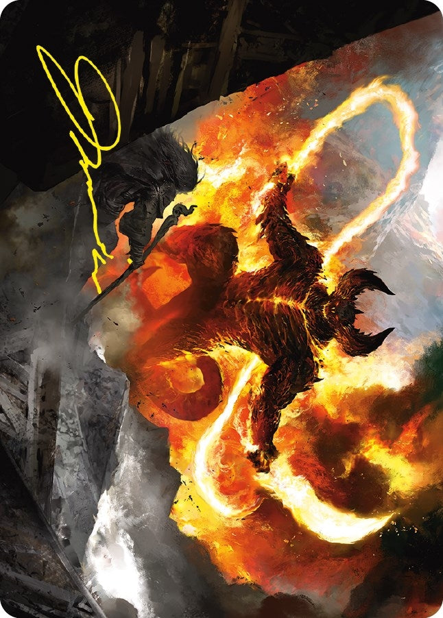 The Balrog, Flame of Udun Art Card (Gold-Stamped Signature) (36) (Art Series: Universes Beyond: The Lord of the Rings: Tales of Middle-earth)
