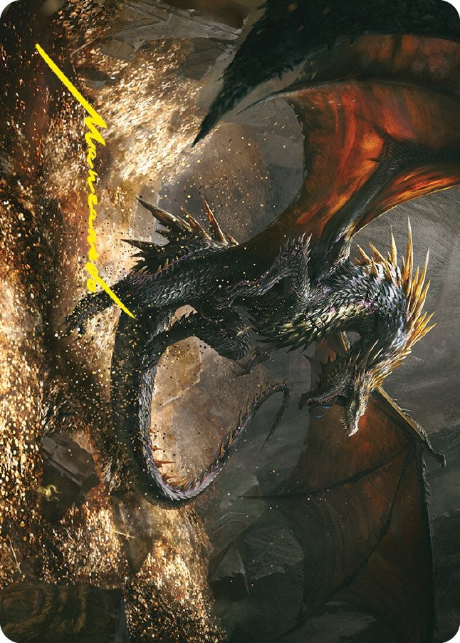 Cavern-Hoard Dragon Art Card (Gold-Stamped Signature) (61) (Art Series: Universes Beyond: The Lord of the Rings: Tales of Middle-earth)
