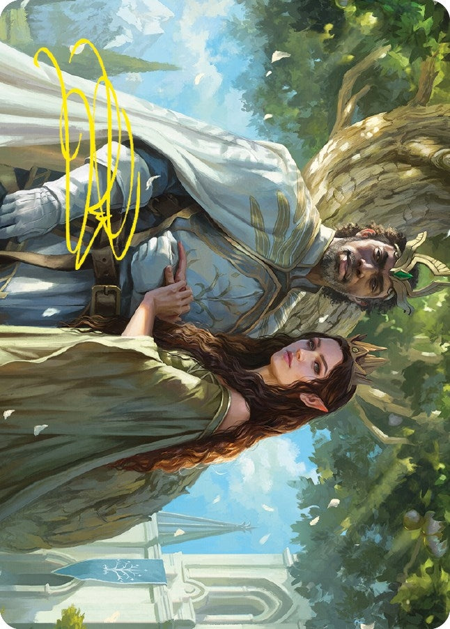 Aragorn and Arwen, Wed Art Card (Gold-Stamped Signature) (33) (Art Series: Universes Beyond: The Lord of the Rings: Tales of Middle-earth)