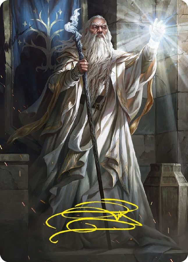 Gandalf the White Art Card (Gold-Stamped Signature) (3) (Art Series: Universes Beyond: The Lord of the Rings: Tales of Middle-earth)