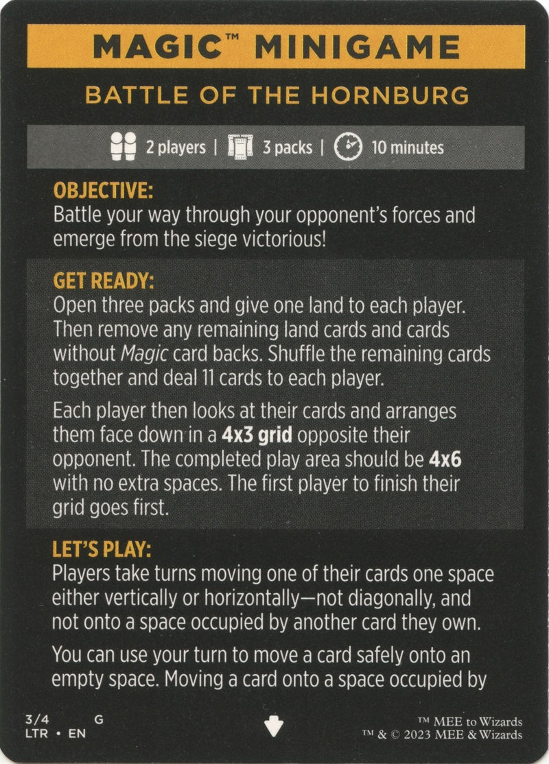 Magic Minigame: Battle of the Hornburg (3) (Universes Beyond: The Lord of the Rings: Tales of Middle-earth)