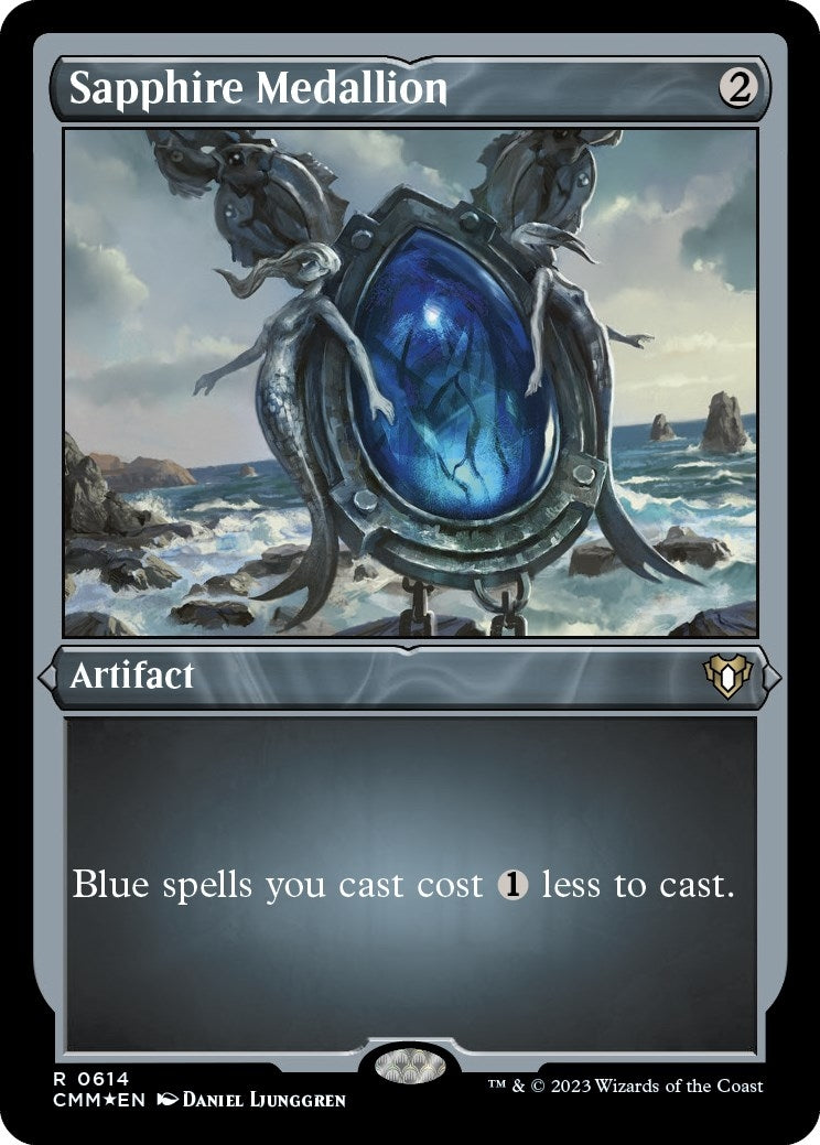 Sapphire Medallion (Foil Etched) (614) (Commander Masters)