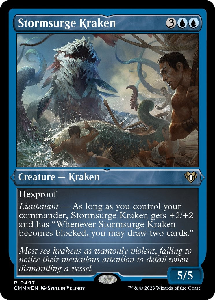 Stormsurge Kraken (Foil Etched) (497) (Commander Masters)