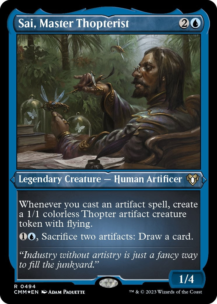 Sai, Master Thopterist (Foil Etched) (494) (Commander Masters)