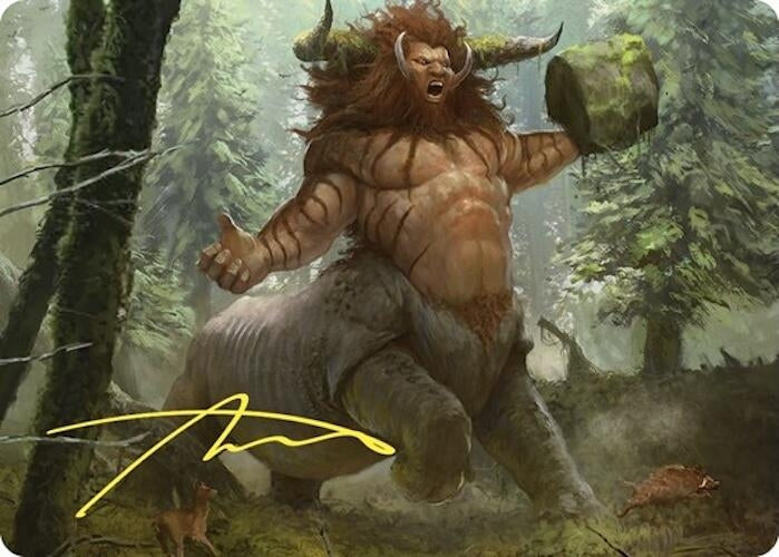 Stonehoof Chieftain Art Card (Gold-Stamped Signature) (26) (Art Series: Commander Masters)