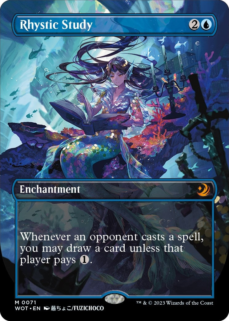 Rhystic Study (Anime Borderless) (71) (Wilds of Eldraine: Enchanting Tales)