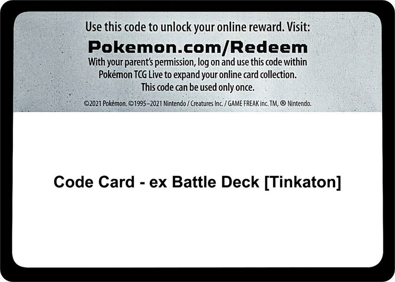 Image for Code Card - ex Battle Deck [Tinkaton] (Miscellaneous Cards & Products) - Pokemon