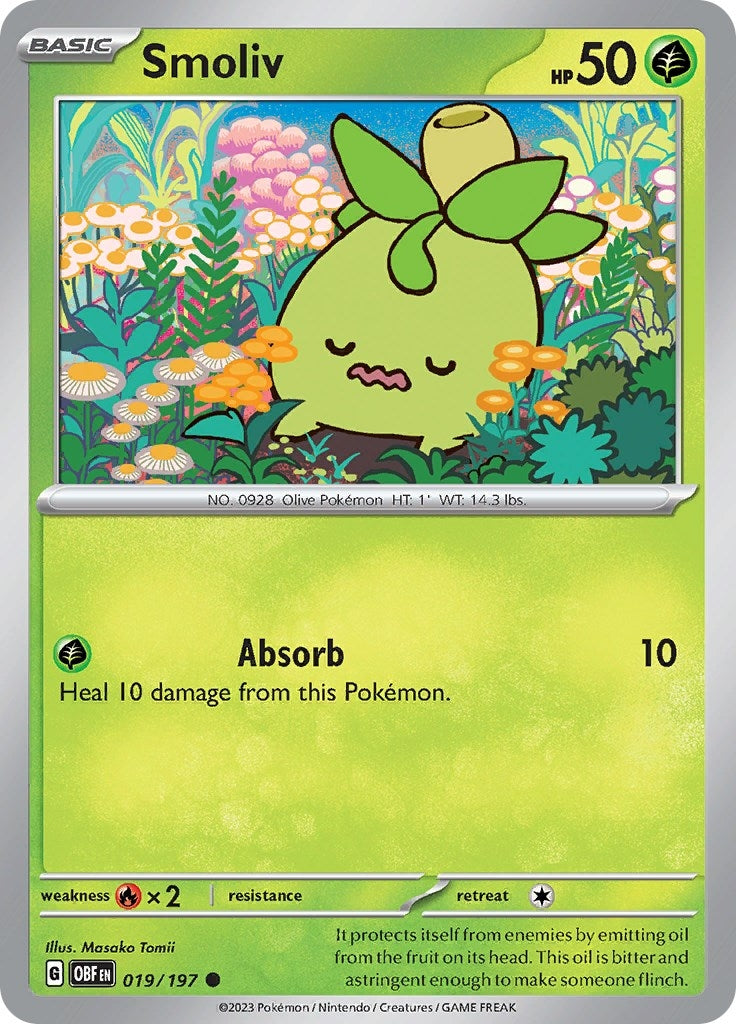 Image for Smoliv (019/197) (SV03: Obsidian Flames) - Pokemon