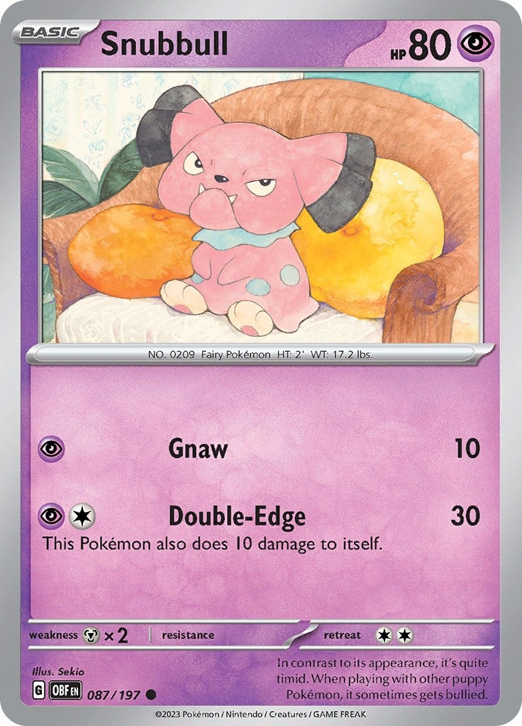 Image for Snubbull (087/197) (SV03: Obsidian Flames) - Pokemon