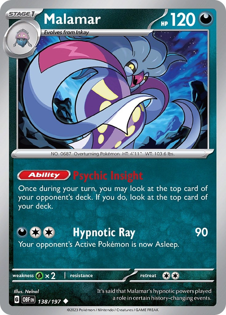 Image for Malamar (138/197) (SV03: Obsidian Flames) - Pokemon