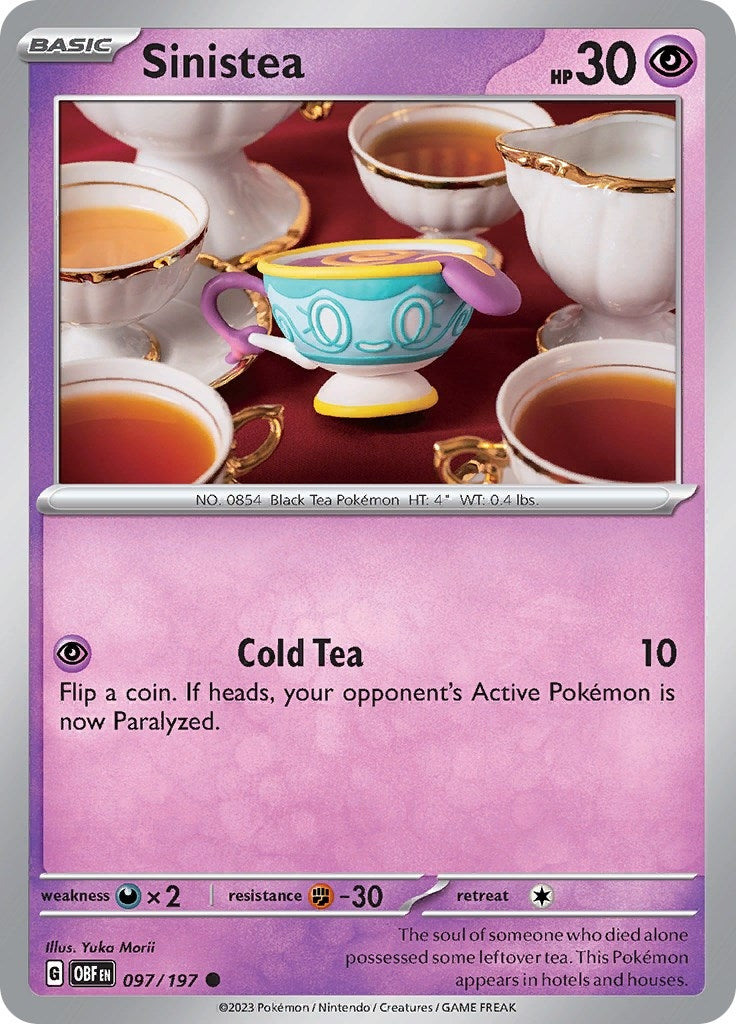 Image for Sinistea (097/197) (SV03: Obsidian Flames) - Pokemon