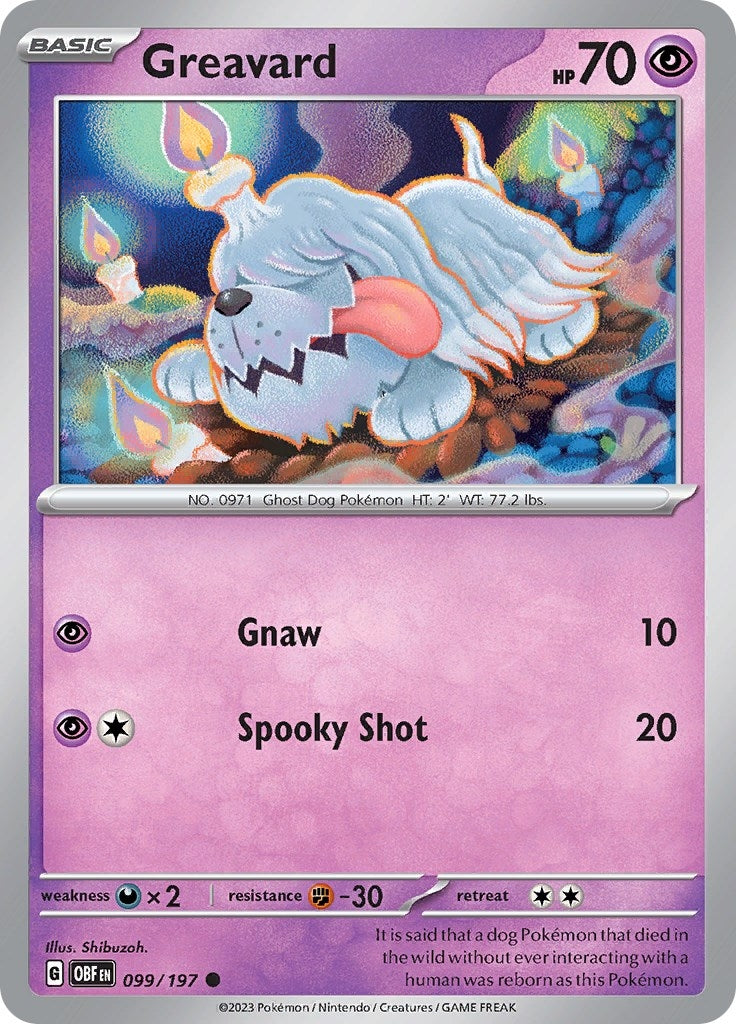 Image for Greavard (099/197) (SV03: Obsidian Flames) - Pokemon