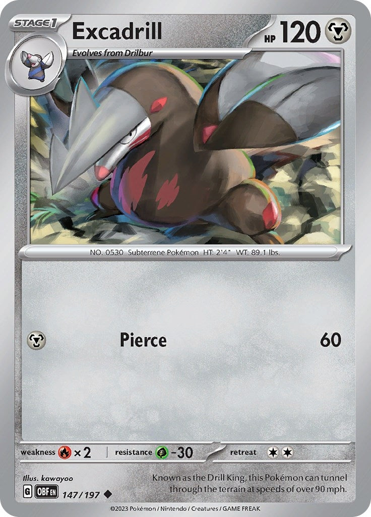 Image for Excadrill (147/197) (SV03: Obsidian Flames) - Pokemon